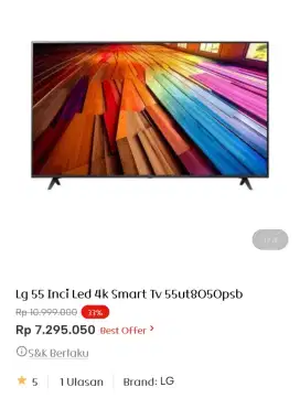 LG LED SMART TV 4K 55 INCI 55UT8050PSB