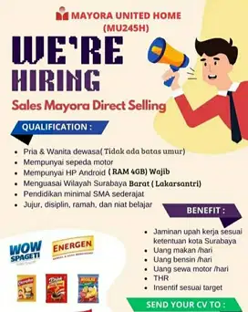 Dibutuhkan sales door to door mayora united home 245