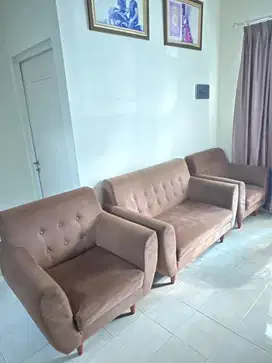 DIJUAL SOFA TAMU WARNA COKLAT