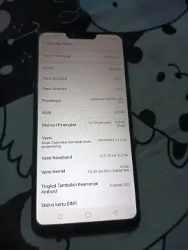 Hp Oppo a3s 3g kelengkapan hp dus carger