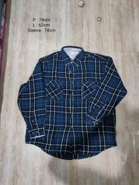 Kemeja Flannel Biru