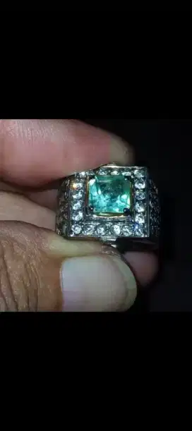 Cincin JAMRUD 2, 40CRT Crt ikatan perak Handmade Bos