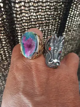 Cincin ruby3 warna Lawas + ring naga