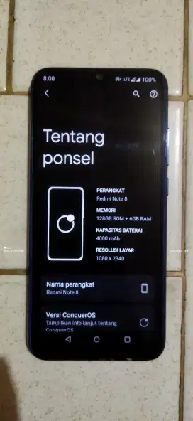 Redmi Note 8 Ram 6/128gb NO MINUS Siap Pakai, Rp 875.000,- Nego Tipis