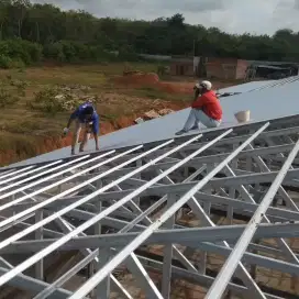 Tukang specialis baja ringan pasang plafon canopy atap rumah murah