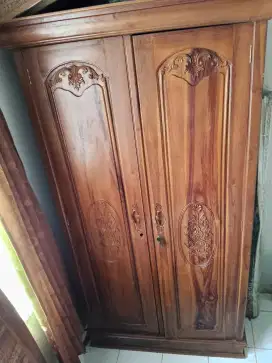 LEMARI 2 PINTU JATI JEPARA - Nego halus