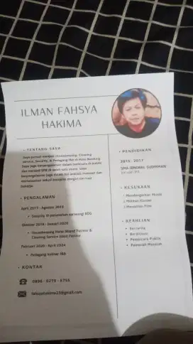 cari pekerjaan gaji harian atau mingguan pengalaman f&b