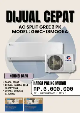 BARU AC SPLIT GREE 2 PK GWC-18MOO5A