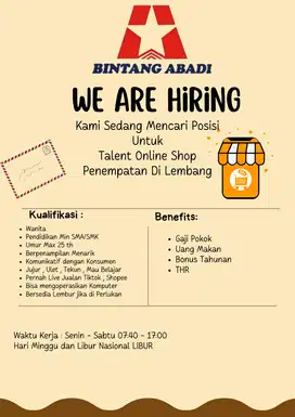 Lowongan Pekerjaan Talent Online Shop