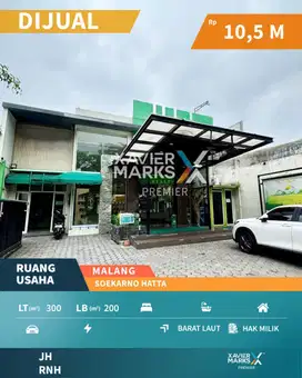 Dijual Ruang Usaha Pusat Kota Poros Jalan Soekarno Hatta Malang