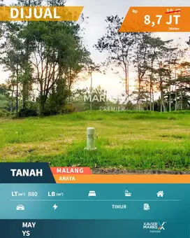 Dijual Tanah View Lapangan Golf di Telaga Golf Araya Malang