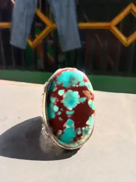 Batu pirus persia urat merah langka motif