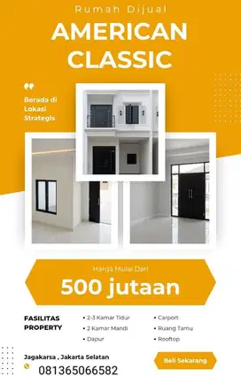 Rumah minimalis nyaman 2 lantai di Jagakarsa Jakarta Selatan.