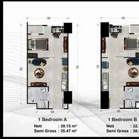 Dijual Condo Silk Town 1Br Shmrs Unfurnished Strategis