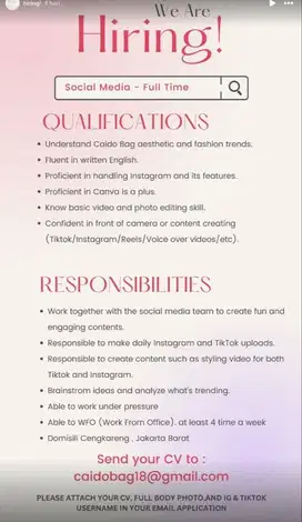 LOKER CONTENT CREATOR KONTEN KREATOR (CENGKARENG)