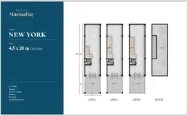 Jual Ruko Marina Bay PIK 2 Type New York 4,5x20 3,5 Lantai Ada Rooftop
