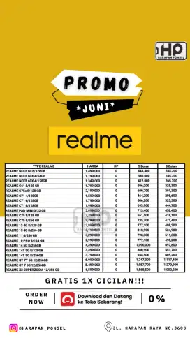 Promo kredit hp realme tanpa dp