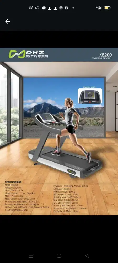 Treadmill Commercial Dhz