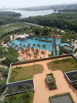 apartement gold coast tipe studio 28m,furnish,view laut n kolam renang