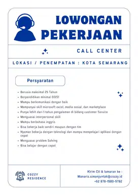 Dicari Posisi Call Center Hotel Budget