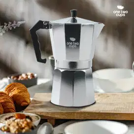 One Two Cups Moka Pot Espresso Coffee Maker Stovetop 12 Cup 600ml - JF