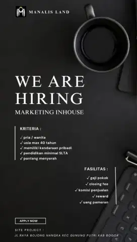Lowongan kerja marketing inhouse developer