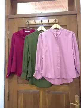 Sale 3 pcs blouse wanita 3 warna baju cakep baju cewek adem like new