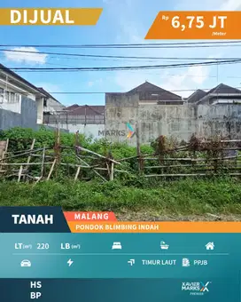 Tanah Kavling Siap Bangun di Pondok Blimbing Indah Araya Malang