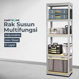 TaffHOME Rak Susun Multifungsi Iron Steel Storage Rack Adjustable 5