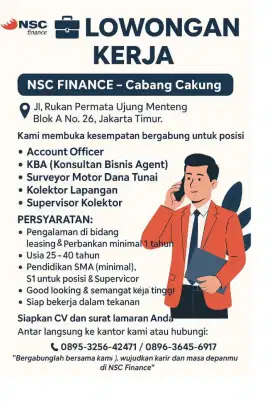 Dibutuhkan segera marketing motor