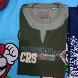 Preloved kaos cressida pria ori size L hijau army