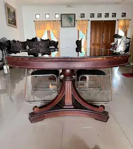 Meja Dining Table Jati 6 seater, bonus kursi