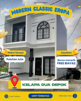 Rumah 2 lt  Depok Dekat UI & KRL akses cepat ke jakarta