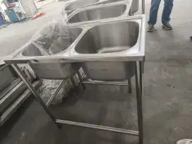 Sink Wastafel Stainless Steel Anti Karat dengan kaki dan tanpa kaki