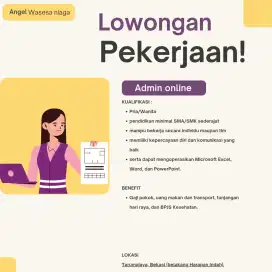 Lowongan admin Marketplace