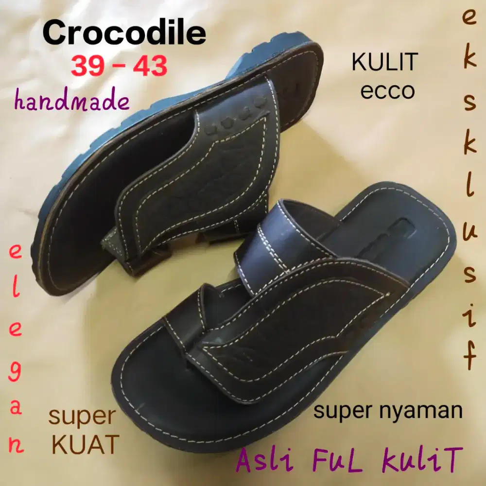 SANDAL Handmade ASLI FUL KULIT ecco, Elegan, Kuat, Nyaman
