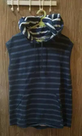 Preloved atasan baju kutung tangtop singlet hoodie Cowok biru dongker