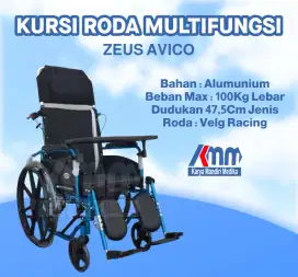 Kursi Roda AVICO Zeus 4IN1 / Kursi Roda Multifungsi Pasien
