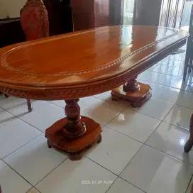 Meja makan jati bekas dah melamin 160