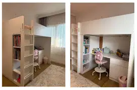 Tempat Tidur Susun / Bunk Bed IKEA SMASTAD – Meja & Rak Buku