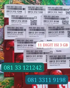 NOMOR CANTIK  SIMPATI 11 DIGIT ADA KUOTA 3 GB NASIONAL.