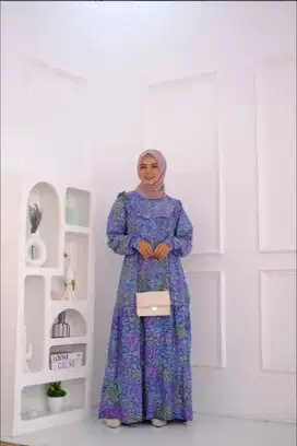 Gamis Batik Rayon Violet Premium
