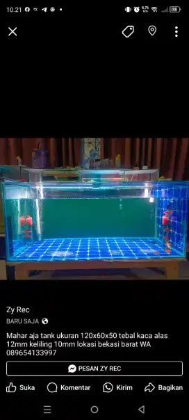 Aquarium ukuran 120x60x50