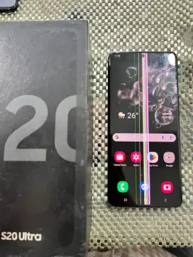 Samsung s20 ultra 12/256GB layar bergaris