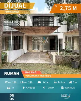 Rumah Modern Premium di Private Cluster Perumahan Riverside Malang