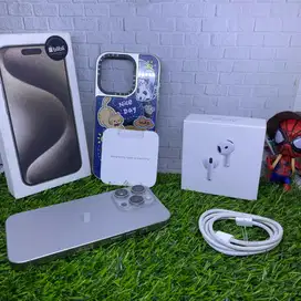 Iphone 15 pro 128gb ibox fullset original plus airpods gen 4 ANC