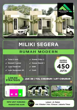 Jual rumah baru 1 lantai ( indent )