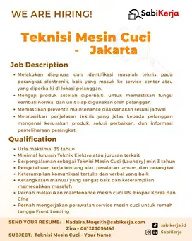 Teknisi Mesin Cuci