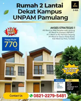 Rumah 2 lantai ready stock dekat kampus UNPAM 2