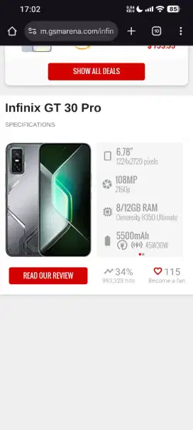 Infinix GT 30 Pro 12/512 GB, Silver